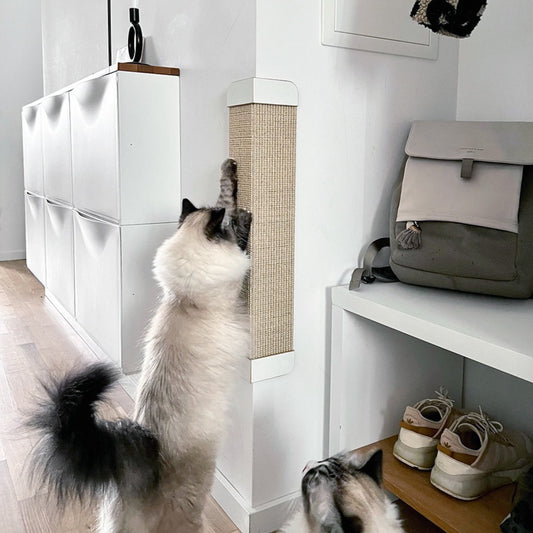 kratzFEST - corner | sisal cats SCRATCHING BOARD for wall corners - white