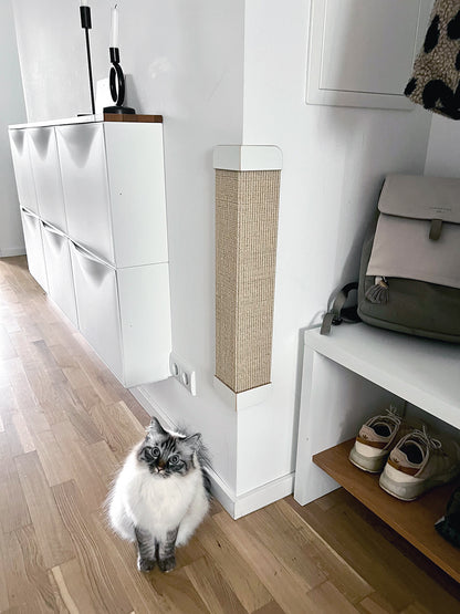 kratzFEST - corner | sisal cats SCRATCHING BOARD for wall corners - white