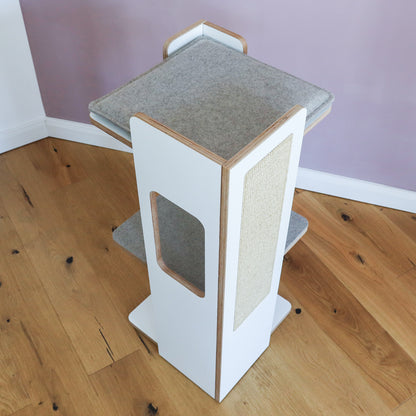KRATZ- & LIEGETURM für Katzen mit Kratzfläche