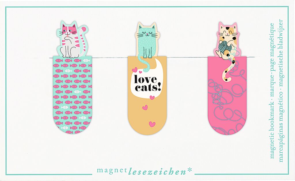 Magnet-Lesezeichen - I Love Cats